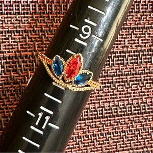 Fragrant Jewels Gold Ring with Red and Blue Stones